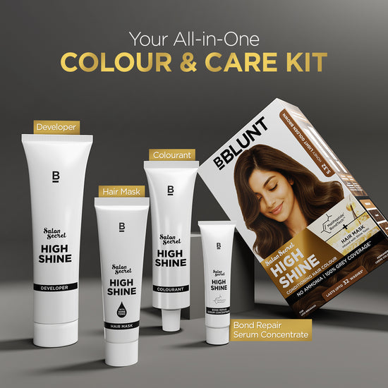 BBlunt Salon Secret High Shine Creme Hair Colour - Honey Light Golden Brown, 130g