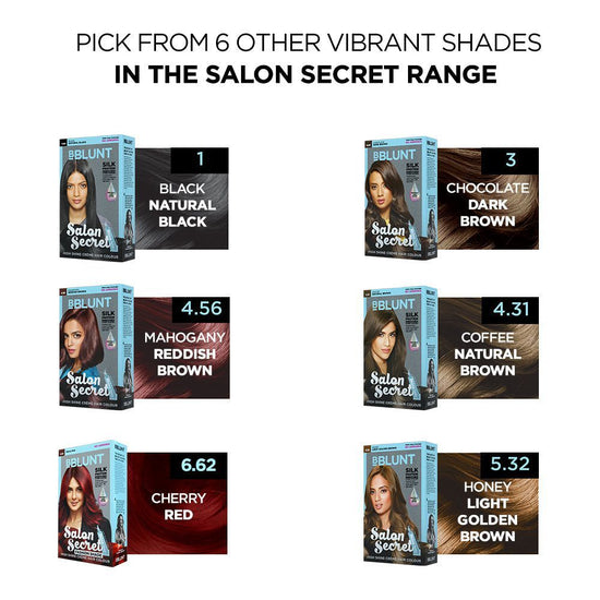 Application process of BBLUNT Hair Colour on hair strands.