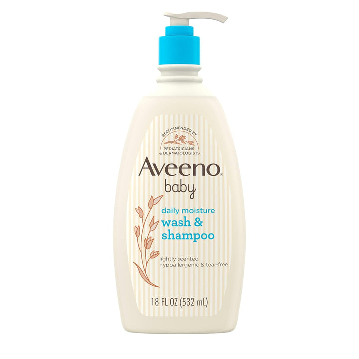 Aveeno Baby Daily Moisture Wash & Shampoo, 532ml
