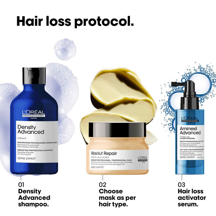 L’Oreal Professionnel Density Advanced Shampoo, 300ml | Densifying & Nourishing Hair Cleanser