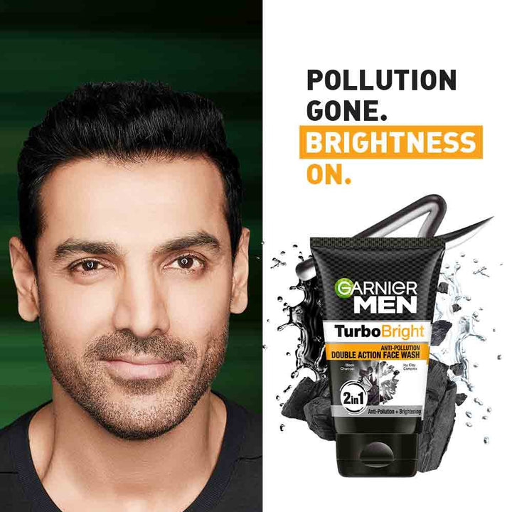 Garnier Men Face Wash (100g+100g) – Turbo Bright Anti-Pollution