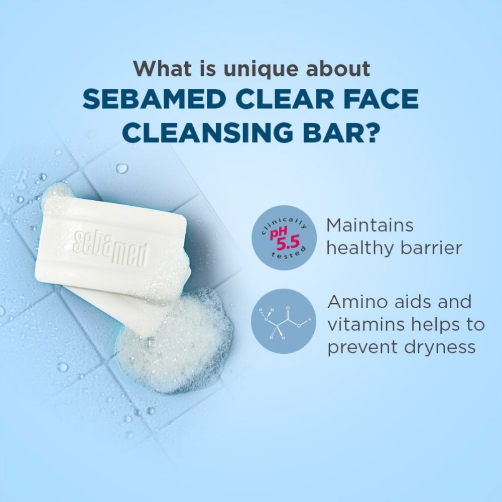 Foamy lather formed with Sebamed bar