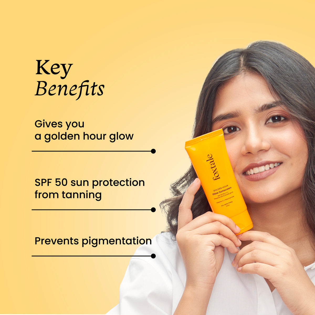 Foxtale SPF 50 Glow Sunscreen Bright and Protected Skin With Vitamin C + Niacinamide, 50ml2