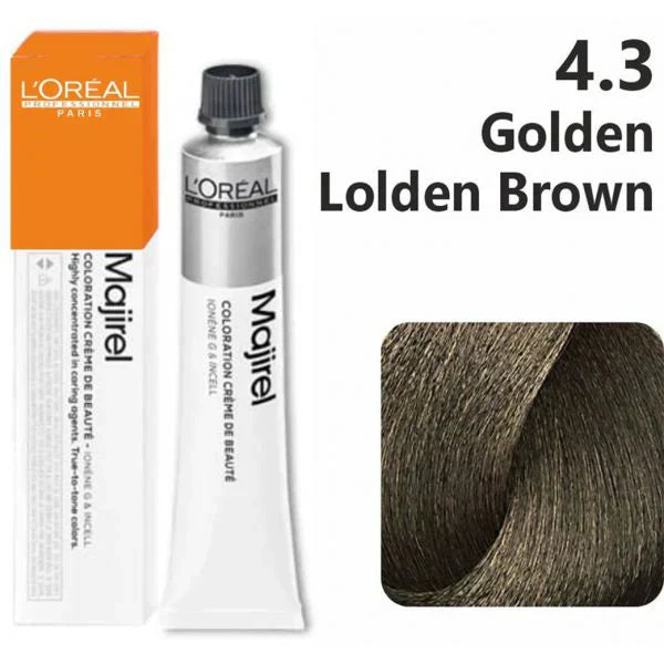 L'Oreal  Professionnel Paris - Majirel - 4.3 (Golden Brown) - Mix 1:1.5 - (49.5g) - House of Ateeq