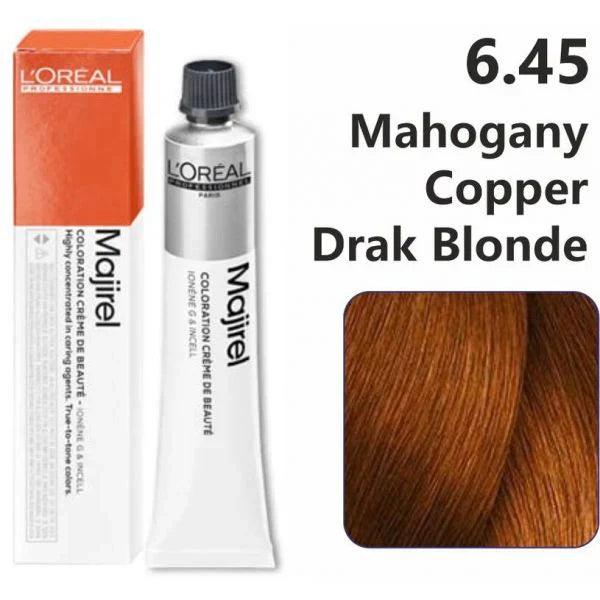 L'Oreal  Professionnel Paris - Majirel - 6.45 (Mahogany Copper Drak Blonde) - Mix 1:1.5 - (49.5g) - House of Ateeq