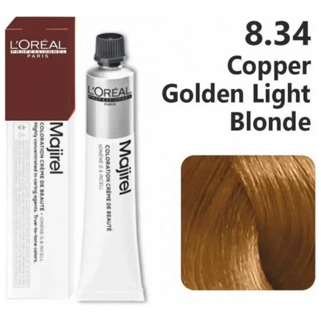 L'Oreal  Professionnel Paris - Majirel - 8.34 (Copper Golden Light Blonde) - Mix 1:1.5 - ((49.5g)) - House of Ateeq