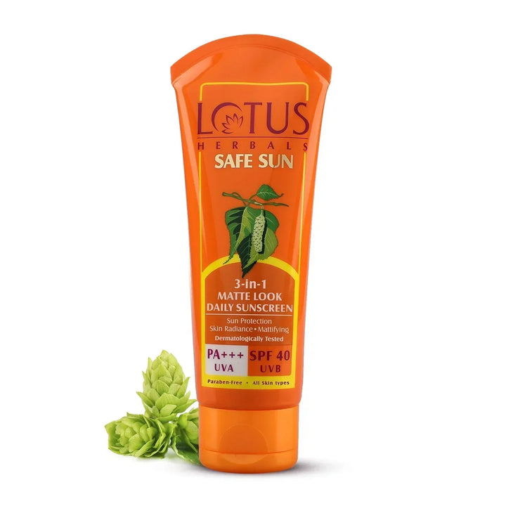 Lotus Herbals Safe Sun 3-In-1 Matte Look Daily SunScreen PA+++UVA, SPF 70, (50g) - House of Ateeq
