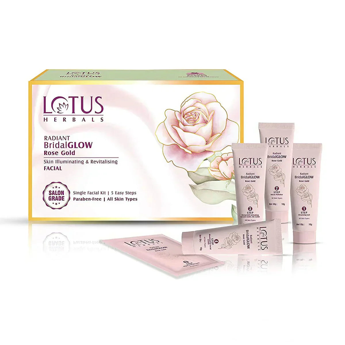 Lotus Herbals Radiant BridalGLOW Rose Gold Skin Illuminating Facial Kit - House of Ateeq