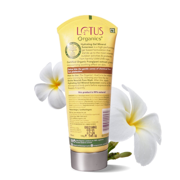 Lotus Organics+ Hydrating Gel Mineral Sunscreen SPF 30 PA+++ (100g) – Moisturize & Protect