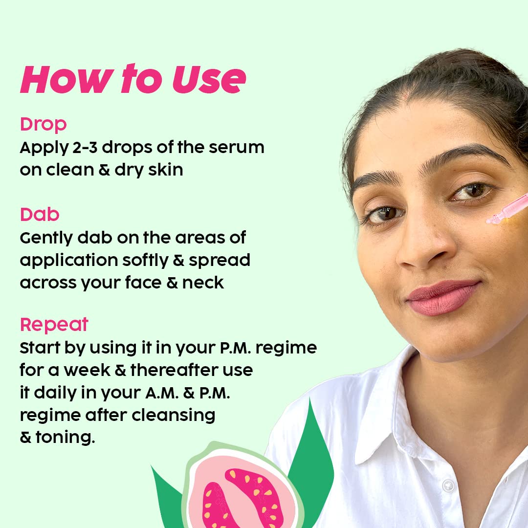 Plix Guava 10% Vitamin C Face Serum For Brighter & Glowing Skin, 30ml