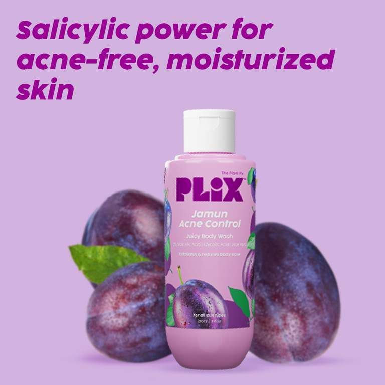 Plix Jamun 2% Salicylic Acid Body Wash For Body Acne, Bumpy Skin, 236ml | For All Skin Types