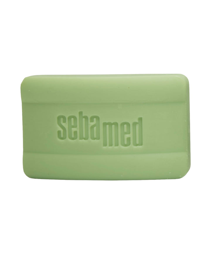 Sebamed Cleansing Bar unboxed on a bathroom counter