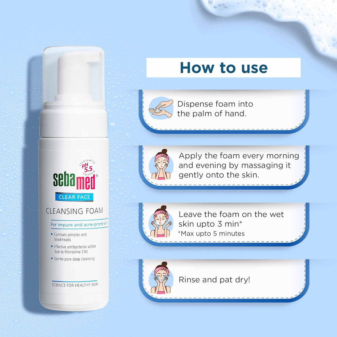 Sebamed Clear Face Cleansing Foam for Acne-Prone Skin - (50ml)8