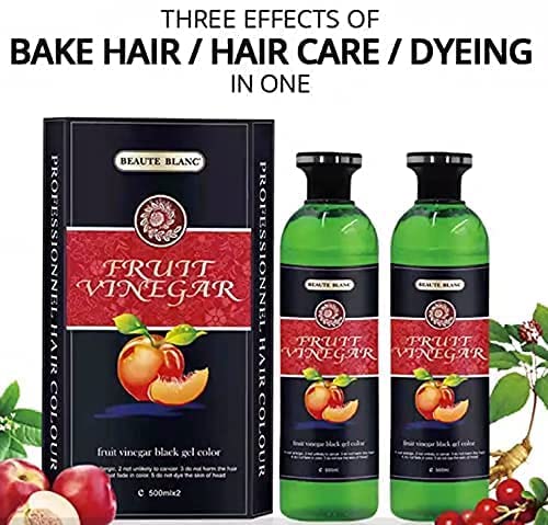 BEAUTE BLANC Natural Black Hair Dye 500ml x 2 bottles